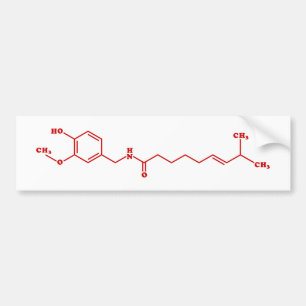 Chilli Capsaicin Molecular Chemical Formula Bumper Sticker