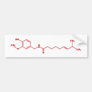 Chilli Capsaicin Molecular Chemical Formula Bumper Sticker