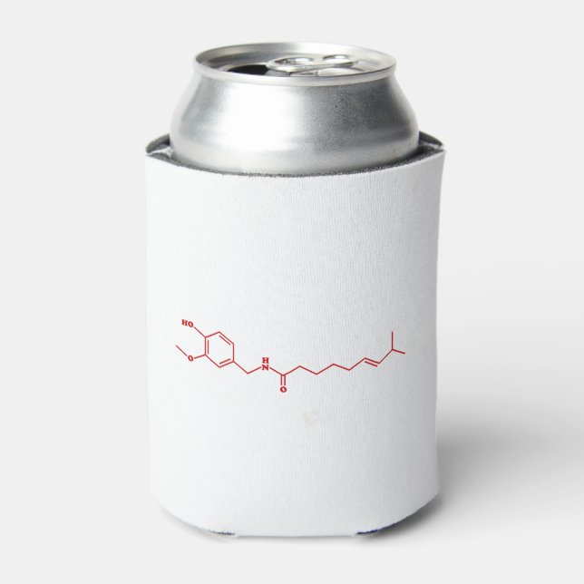 Chilli Capsaicin Molecular Chemical Formula Can Cooler (Can Front)