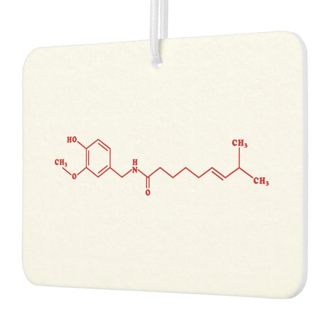 Chilli Capsaicin Molecular Chemical Formula Car Air Freshener (Left)
