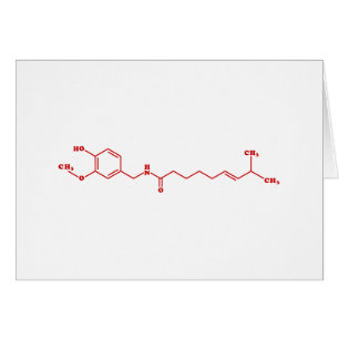 Chilli Capsaicin Molecular Chemical Formula Card