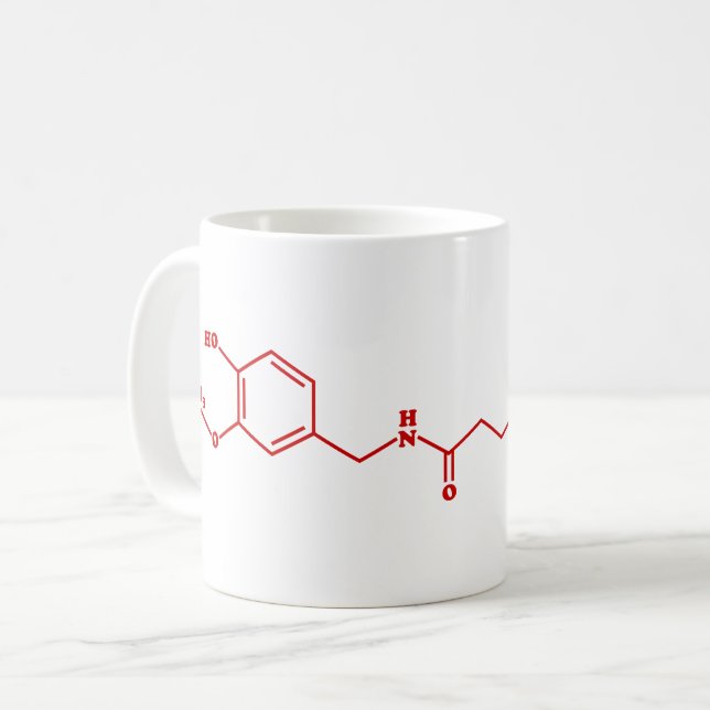 Chilli Capsaicin Molecular Chemical Formula Coffee Mug (Front Left)