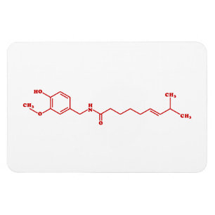 Chilli Capsaicin Molecular Chemical Formula Magnet