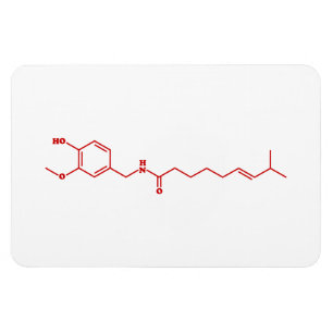 Chilli Capsaicin Molecular Chemical Formula Magnet
