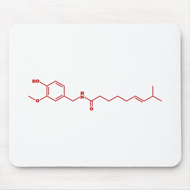 Chilli Capsaicin Molecular Chemical Formula Mouse Mat (Front)