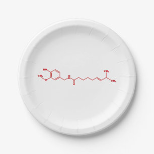 Chilli Capsaicin Molecular Chemical Formula Paper Plate