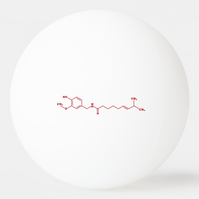 Chilli Capsaicin Molecular Chemical Formula Ping Pong Ball (Front)
