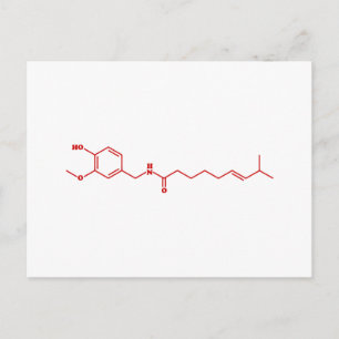 Chilli Capsaicin Molecular Chemical Formula Postcard
