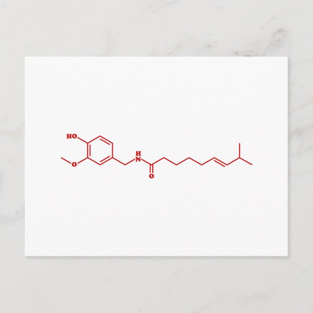 Chilli Capsaicin Molecular Chemical Formula Postcard (Front)