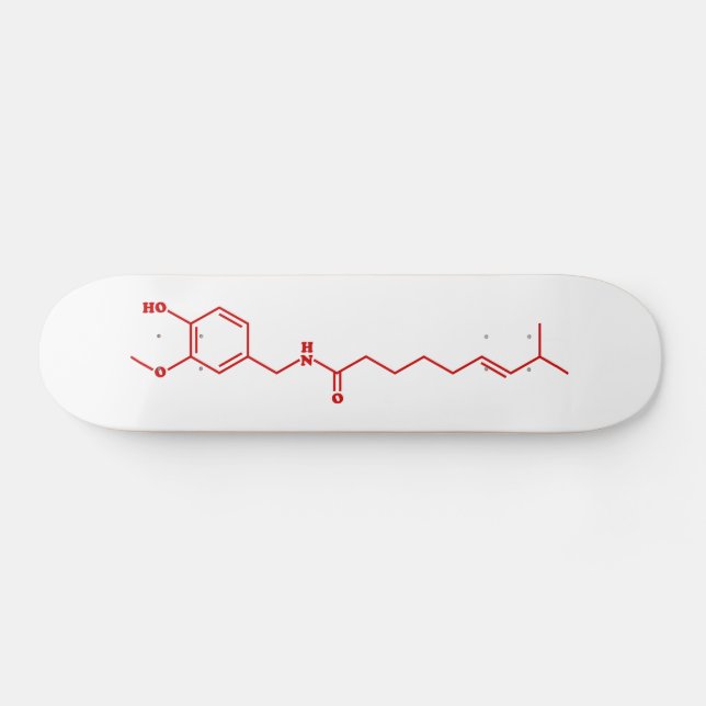 Chilli Capsaicin Molecular Chemical Formula Skateboard (Horz)