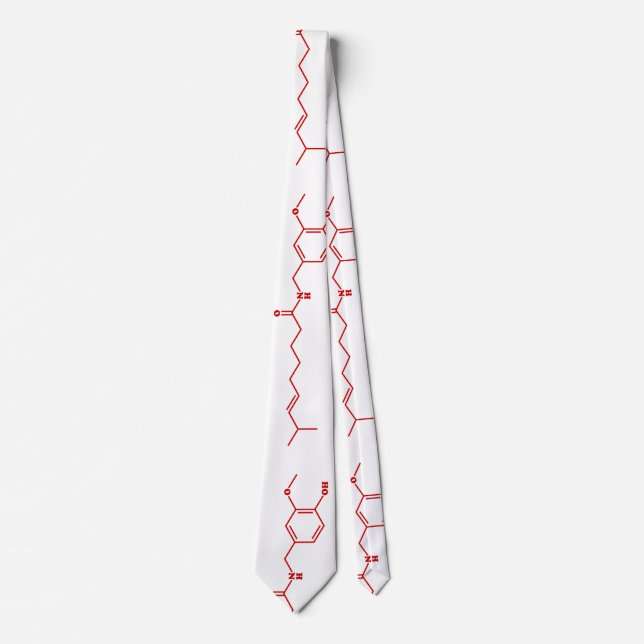Chilli Capsaicin Molecular Chemical Formula Tie (Front)