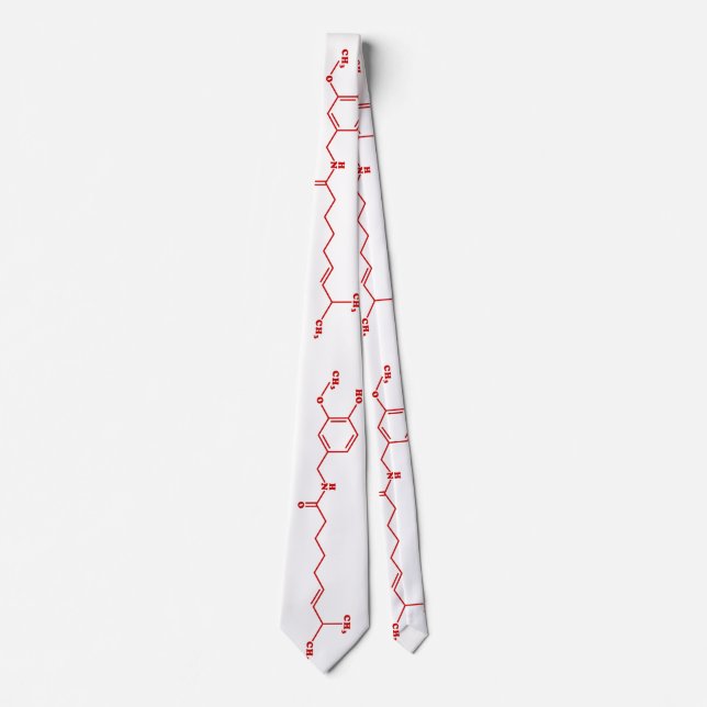Chilli Capsaicin Molecular Chemical Formula Tie (Front)