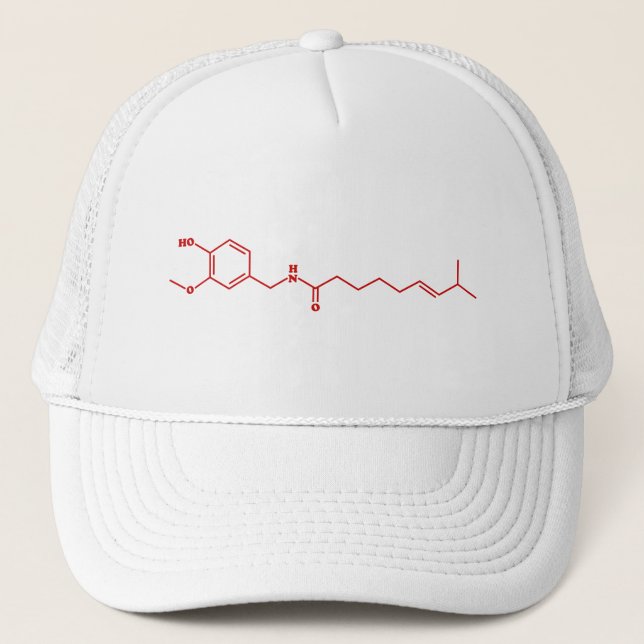 Chilli Capsaicin Molecular Chemical Formula Trucker Hat (Front)