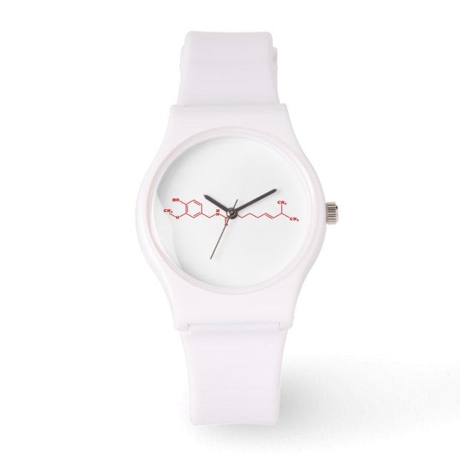Chilli Capsaicin Molecular Chemical Formula Watch (Front)
