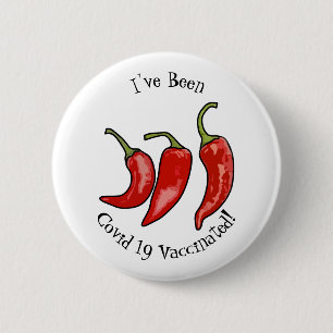 Chilli cartoon illustration 6 cm round badge