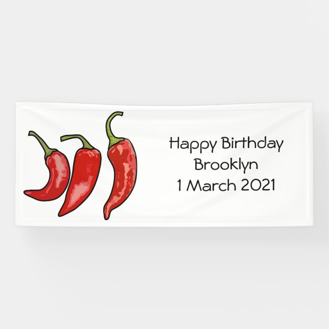 Chilli cartoon illustration banner (Horizontal)
