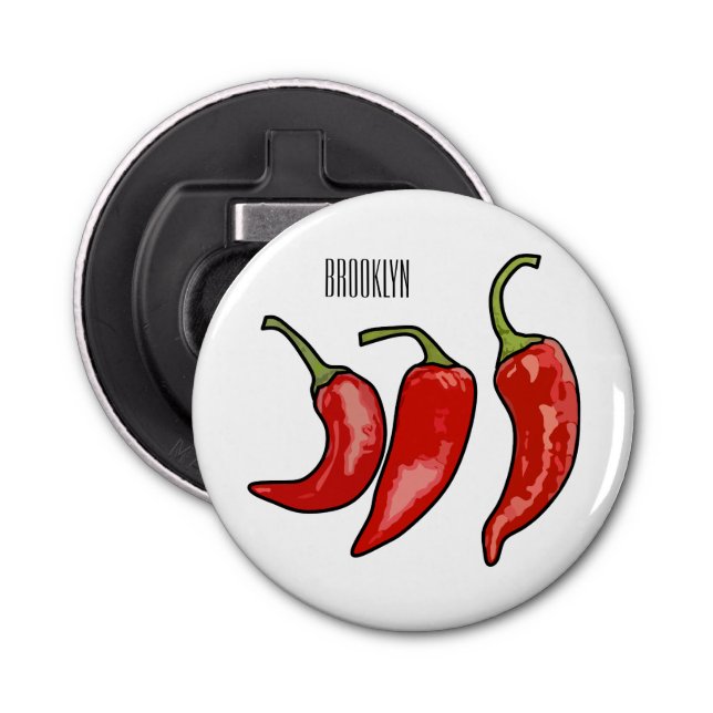 Chilli cartoon illustration  bottle opener (Front)