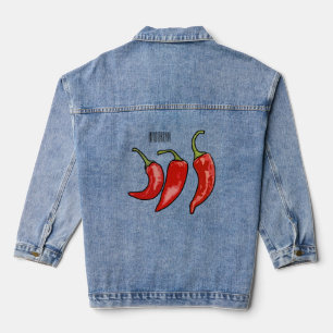 Chilli cartoon illustration  denim jacket