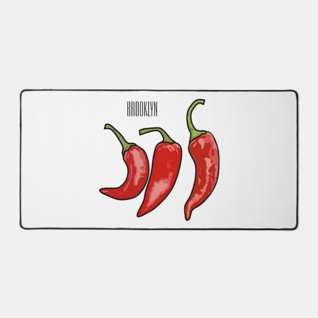 Chilli cartoon illustration  desk mat (Front)