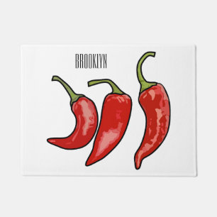 Chilli cartoon illustration  doormat
