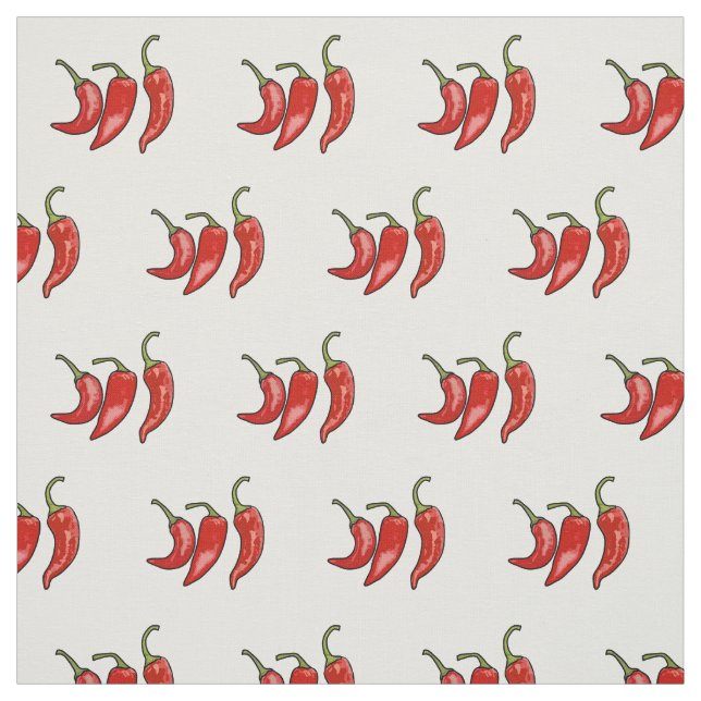 Chilli cartoon illustration  fabric (Swatch)