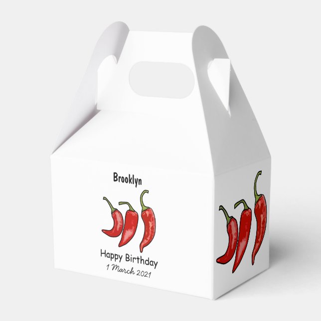 Chilli cartoon illustration  favour box (Front Side)