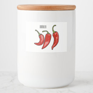 Chilli cartoon illustration  food label