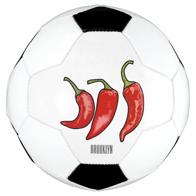 Chilli cartoon illustration  football (Front)