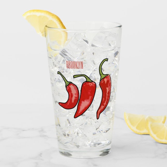 Chilli cartoon illustration  glass (Front Ice)