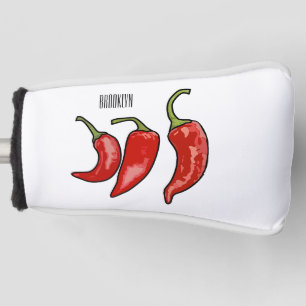 Chilli cartoon illustration golf head cover