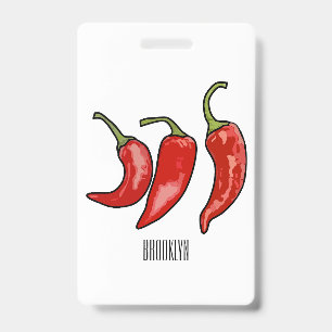 Chilli cartoon illustration ID badge