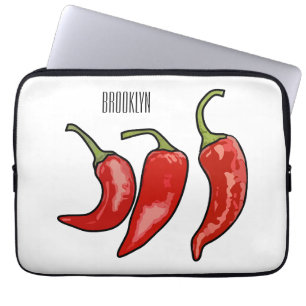 Chilli cartoon illustration laptop sleeve