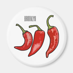 Chilli cartoon illustration magnet