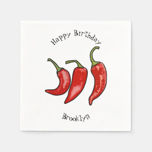 Chilli cartoon illustration  napkin
