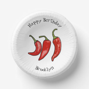 Chilli cartoon illustration  paper plate