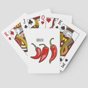 Chilli cartoon illustration  playing cards