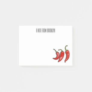 Chilli cartoon illustration post-it notes