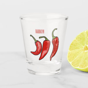 Chilli cartoon illustration shot glass