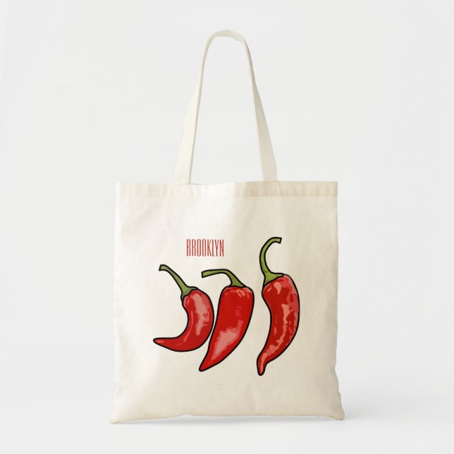 Chilli cartoon illustration  tote bag (Front)