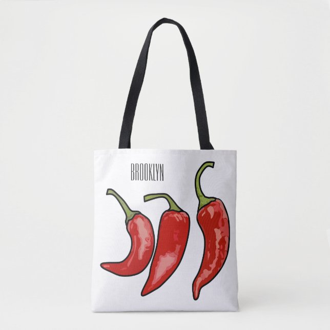 Chilli cartoon illustration  tote bag (Front)