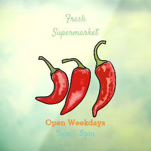 Chilli cartoon illustration window cling