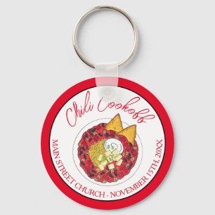 Chilli Chilli Soup Cookoff Competition Supper Food Key Ring