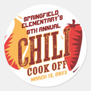 Chilli Cook Off   BBQ Cookout Contest Classic Round Sticker