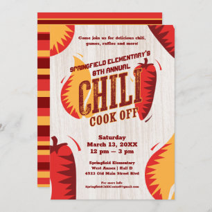 Chilli Cook Off   BBQ Cookout Contest Invitation