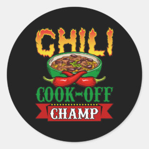 Chilli Cook Off Champ Competition Winner Classic Round Sticker