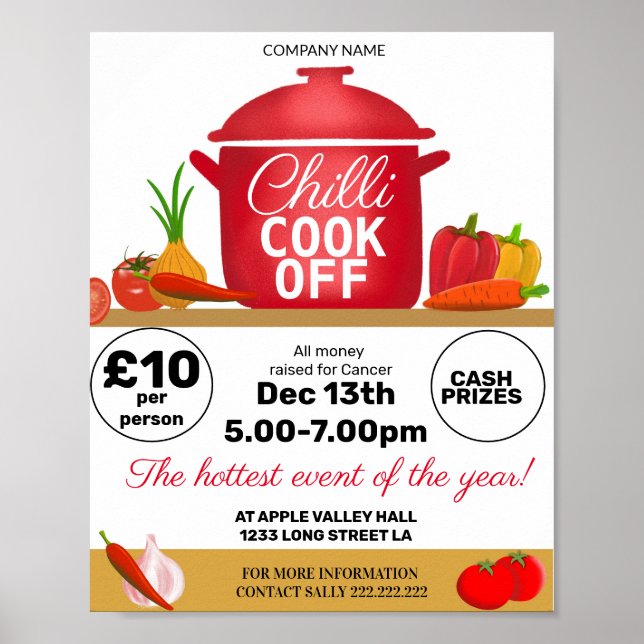 chilli cook off  fundraiser  poster (Front)