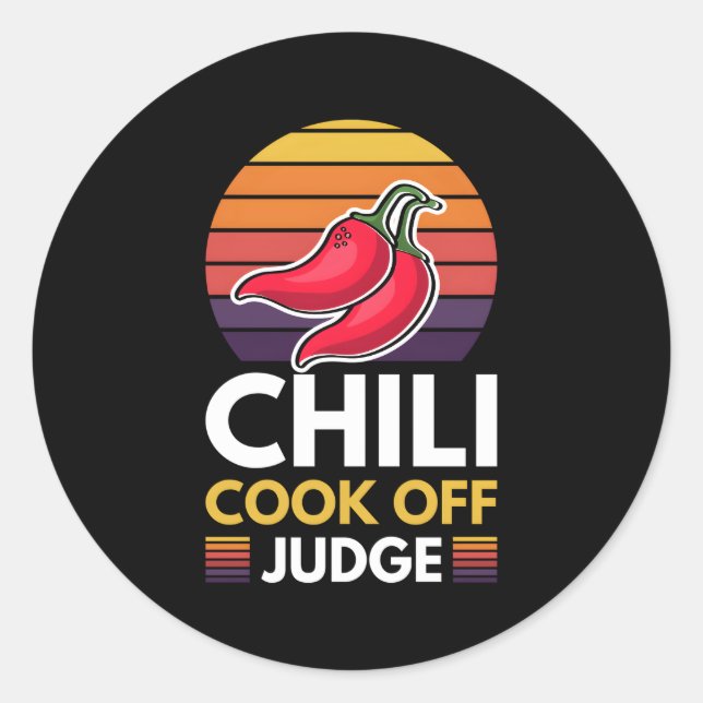 Chilli Cook Off Judge Red Chilli Classic Round Sticker (Front)