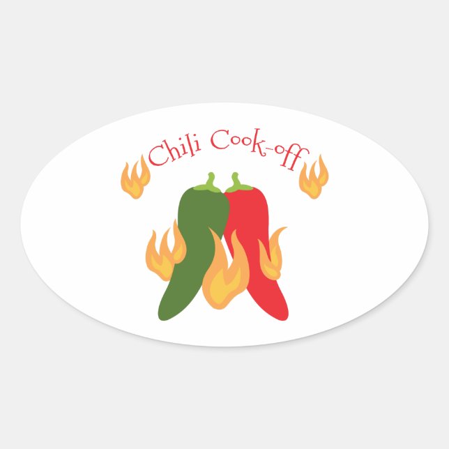 Chilli Cook-off Oval Sticker (Front)