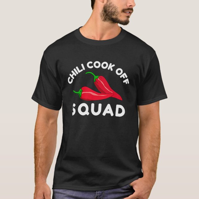 Chilli Cook Off Squad Chilli Contest With Red Pepp T-Shirt (Front)