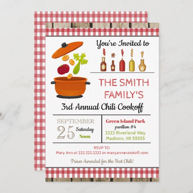 Chilli Cookoff Invitation (Front/Back)